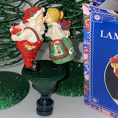 Santa Claus And Mrs. Claus Christmas Lamp Finial Kissing Topper W Original Box • $9.88