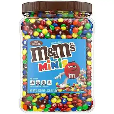 NEW M&M's Minis Milk Chocolate Candies 52oz Resealable Bulk Chocolate Jar Candy • $26.70