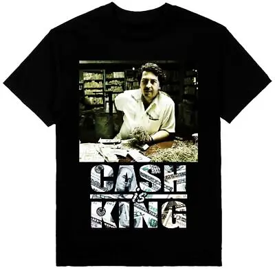 Pablo Escobar Cash Is King Mens Heavyweight T-Shirt Print On Shaka Wear Tee • $23.50