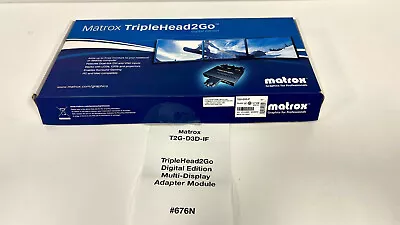 Matrox TripleHead2Go  Digital Edition Multi-Display Adapter Module - NEW - #676N • $149