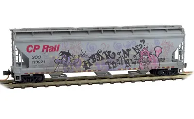 Soo Line CP Rail 3-Bay Covered Hopper Weathered Graffiti MTL#094 54 091 N SCALE • $37.49