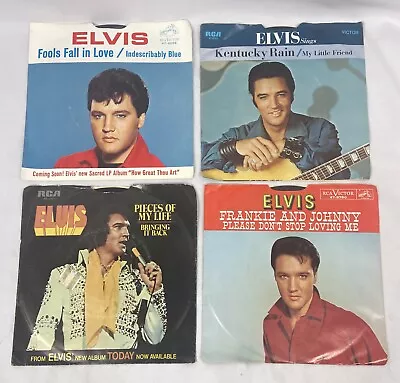 Elvis Presley 45 RPM Records Single Lot Of 4: Fools Fall In Love + MORE • $45