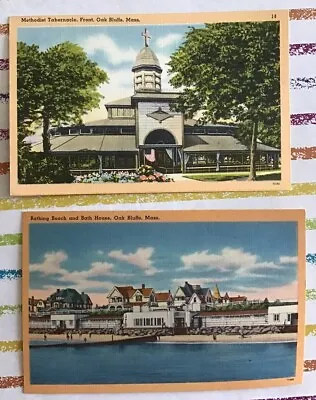 2 Martha’s Vineyard Oak Bluffs  New Postcards Tichnor Bros Curio Shop • $4.59