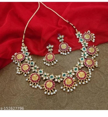 $24.50 • Buy Indian Bollywood Necklace Gold Plated Choker Wedding Bridal Fashion Jewelry Set