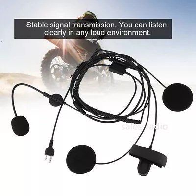 Motorcycle Helmet Headset Earpieces Mic For Cobra Vertex Maxon ICOM IC-V8 Radios • £20.22