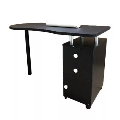 Black Manicure Nail Table Beauty Salon Drawer Storage Organizer Furniture • $156.81