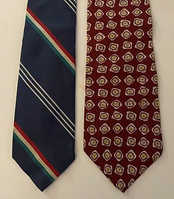 Lot Of 2 Chaps Ralph Lauren Neck Ties Preppy Geometric Classic Designs USA • $21.55