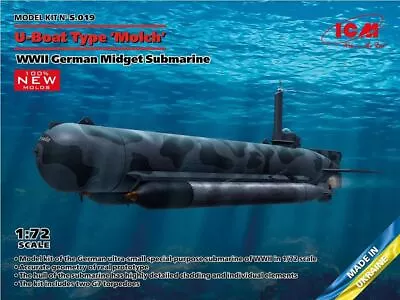 ICMS019 - ICM 1:72 - U-Boat Type 'Molch' WWII German Midget Submarine • £14.39