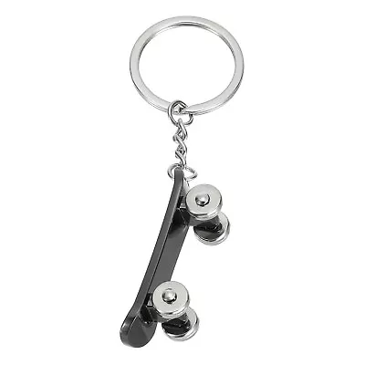 SkateBoard Keychain Mini Cute Skate Board Key Chain Keyring Pendant Black • $7.18