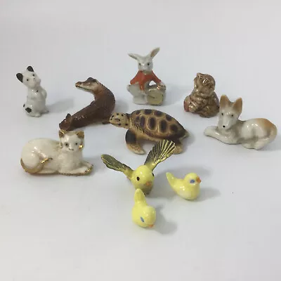 Ceramic Miniature Animal Figurines Dog Cat Crocodile Turtle Bird Rabbit • $24