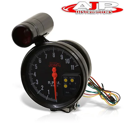 $39.99 • Buy 5  Black Face Tachometer 11K RPM Tach Gauge With Red Shift Light For Ford Chevy