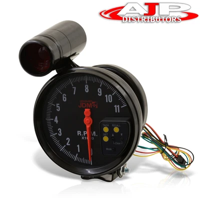 $39.99 • Buy 5  Black Face Tachometer 11K RPM Tach Gauge With Red Shift Light For Ford Chevy