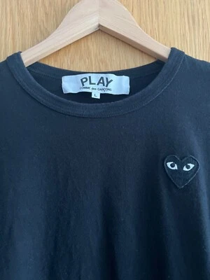 £35 • Buy Men's CDG Comme Des Garcons PLAY Long Sleeve T-shirt, Size L, Black