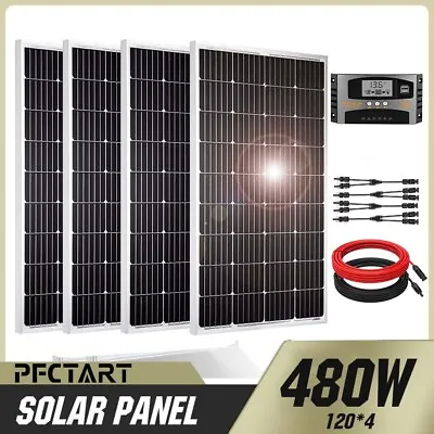 480W Kits Monocrystalline Solar Panel For RVs/Motorhomes/Cabins/Marine/Boat/Home • £298.99