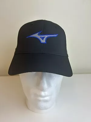 Mizuno Hat Strap Back Ball Cap Adjustable Logo Mid Fit Performance Wear Black • $14.88