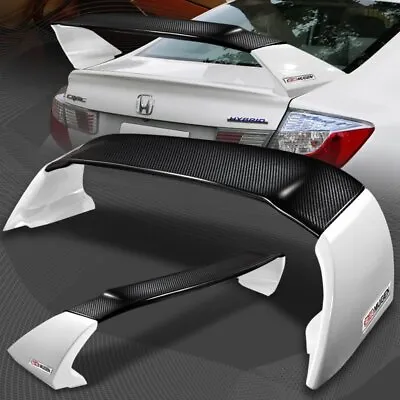 For 2012-2015 Honda Civic 4DR MUGEN Carbon Fiber Factory White Rear Spoiler Wing • $229.99