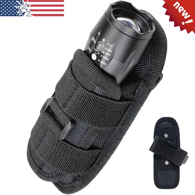 Tactical Molle Flashlight Holder Nylon Belt Holster Flashlight Torch Case Pouch • $7.99