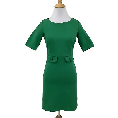 £34.37 • Buy Boden Audrey Shift Dress Womens 2P Petite Stretch Short Sleeve 60s Style Texture