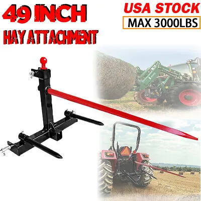 Cat 1 Tractor 3 Point Quick Attach Hitch 49  Hay Bale Spear 2x 17  Stabilizer Us • $279.89