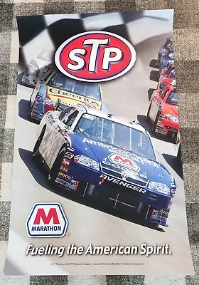 44 X28 STP ARMOR ALL Nascar MARATHON MOTOR OIL Flexible Plastic ADVERTISING SIGN • $19.99