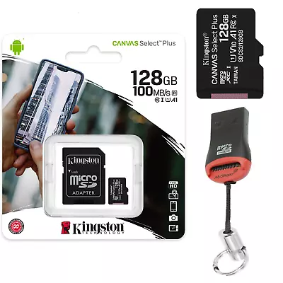 Kingston 128 GB Micro SD Card Sdxs Canvas Select Plus Memory Card+SD Adapter • $92.03