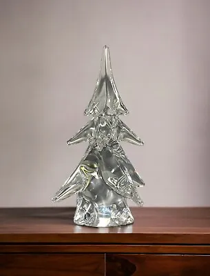 Vtg Clear Lead Crystal Glass 8” Christmas Pine Tree By Sigma Japan • $34.99