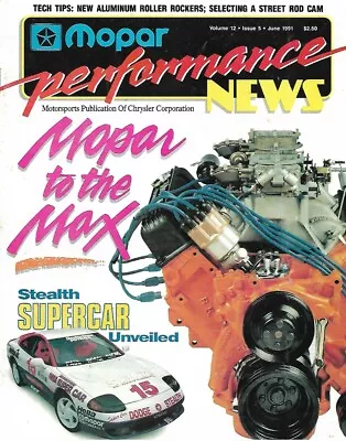 Mopar Performance News 1991 June - Race Results Alum Roller Rockers-cams-rods • $12.99