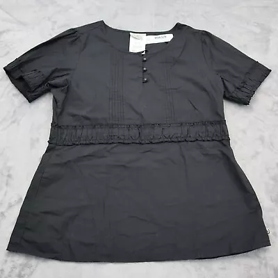 Urbane Scrub Shirt Women Medium Black Casual Short Sleeve 9542 Maternity Uniform • $14.38