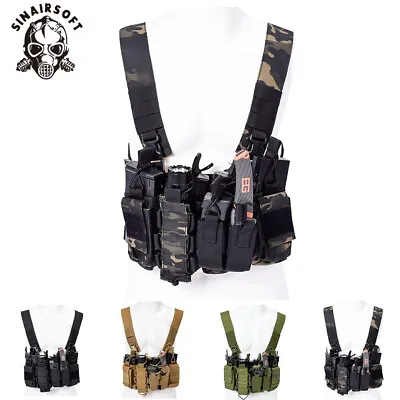 Tactical Chest Rig D3CR Plate Carrier Front Mission Panel Vest W/ Magazine Pouch • £27.99