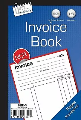 A5 Invoice Duplicate Book Carbonless  Numbered Pages 1-40 -Full Size - UK Seller • £3.29