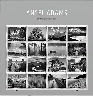 US Ansel Adams 2024 NDC Imperf Pane Of 16 Avail. After 5/20/2024 • $20.95