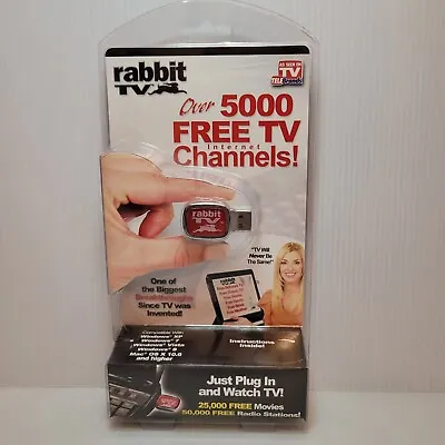 Rabbit TV By As Seen On TV OVER 5000 FREE INTERNET TV CHANNELS VIA USB ~New NIB • $14.25