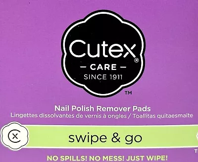 NAIL POLISH  REMOVER PADS 10 Individual Wrapped Pads SWIPE And GO By Cutex Care • $6.80