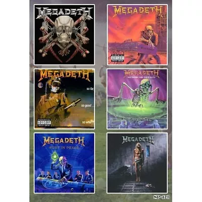 Megadeth Album Covers Sticker Pack | Peace Sells Mr Nice Guy Rust In Peace Logo • $6.99