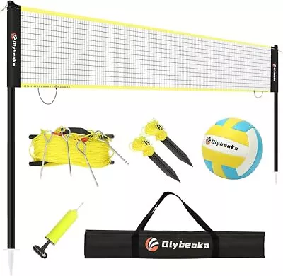 Portable Professional Volleyball Net With Iron Adjustable Height Poles Durable • $74.40