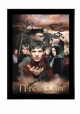 Merlin Cast X4 SIGNED & FRAMED PHOTO POSTER 12  X 8  A4 Colin Morgan • $26.51