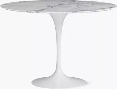 Knoll Saarinen Dining Table Round (42-inch Arabescato White) • $3400