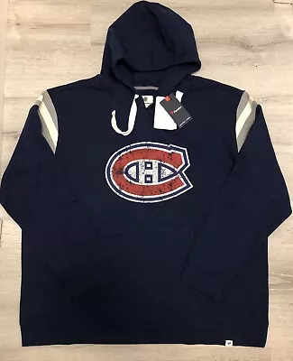 NEW Montreal Canadiens Fanatics Pullover Navy Blue Sweatshirt Hoodie Mens 3XL • $49.99