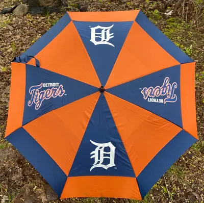Detroit Tigers Umbrella 52” Double Canopy Large + Tigers Putter Cover Golf Gear • $19.99