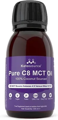 Premium Pure C8 MCT Oil | Boosts Ketones 4X More Than Other MCTs | Highest • £7.10