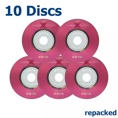 Ritek Mini CD-R 24x 8cm 210 MB Blank CD Recordable Discs 210MB Ritek  - 10 Discs • $12