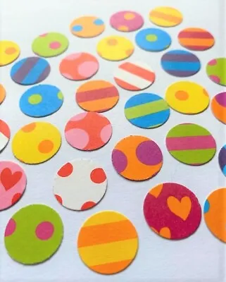 50 Card Circles  Card Making Craft Embellishments Scrapbooking Bright Designs • £0.99