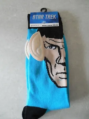 £9.82 • Buy Star Trek Mr. Spock With Ears Mens Crew Socks Size 10-13, Bioworld, Brand New!