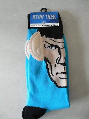 £9.82 • Buy Star Trek Mr. Spock With Ears Mens Crew Socks Size 10-13, Bioworld, Brand New!