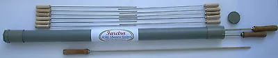 Greek Cypriot Large And Small Stainless Steel Barbeque Grill Skewers With Holder • £118.80