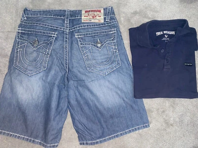 £32 • Buy True Religion Jeans Swim Surf Beach Board Shorts Men’s Size 32 & Polo Shirt