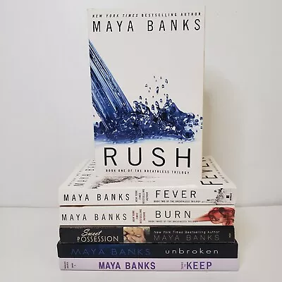 Maya Banks Lot Of 6 PB Books Breathless Trilogy Unbroken Theirs To Keep Erotica • $24.99