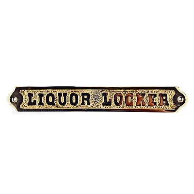 Liquor Locker Wall Plaque Sign Polished Solid Brass Nautical Beach House Boat • $23.95