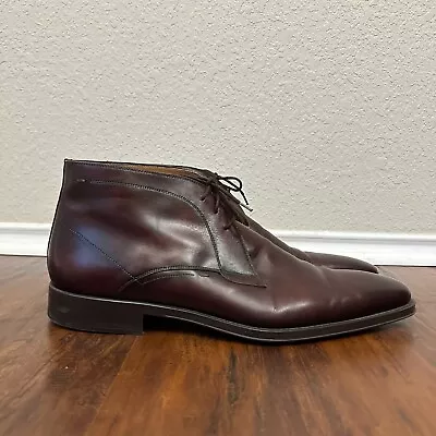MAGNANNI Hidalgo Lace-Up Chukka Boot In Brown Leather Sz 12M • $165