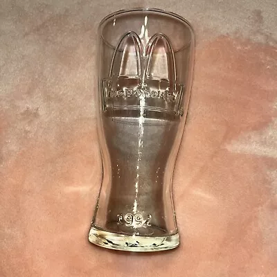 Vintage Embossed McDonald's 1992 Clear Glass Cup 6.5  X 3  • $5.95